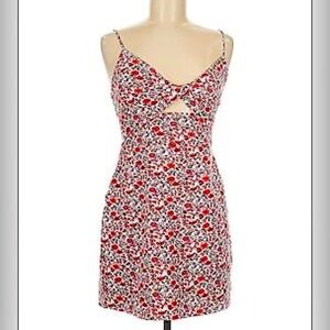 NWT Abercrombie & Fitch Twist-Front Cutout Mini Floral Dress Size Medium